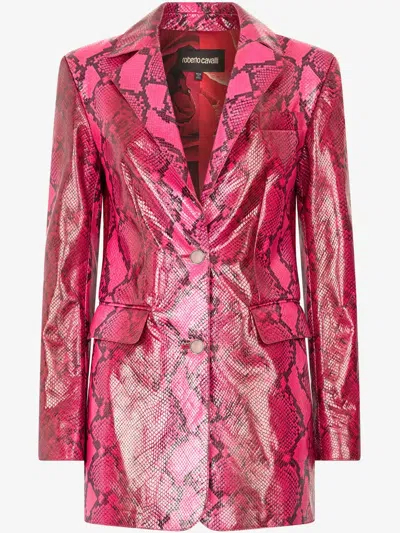 ROBERTO CAVALLI SNAKE-PRINT BLAZER