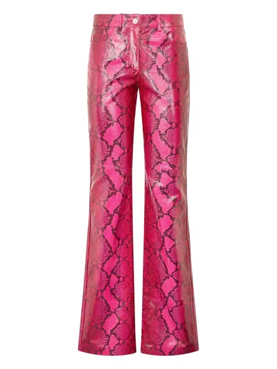 ROBERTO CAVALLI SNAKE-PRINT FLARED TROUSERS