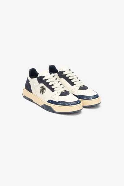 ROBERTO CAVALLI SNEAKERS MIT EINSÄTZEN UND MONOGRAMM MIRROR SNAKE