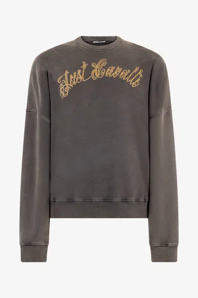 ROBERTO CAVALLI SWEATSHIRT MIT LOGO AUS SCHMUCKNIETEN