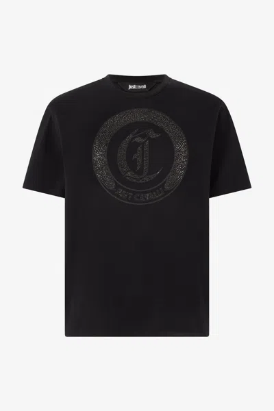 ROBERTO CAVALLI T-SHIRT MIT LOGO AUS MININIETEN