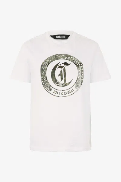 ROBERTO CAVALLI T-SHIRT MIT MONOGRAMM JC