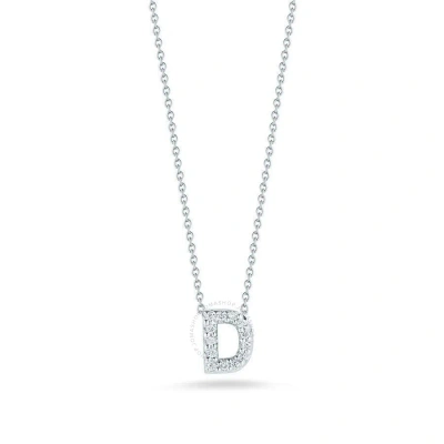 ROBERTO COIN ROBERTO COIN 18K WHITE GOLD TINY TREASURES DIAMOND LETTER D PENDANT