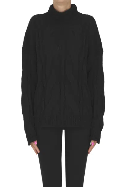 ROBERTO COLLINA CABLE KNIT TURTLENECK PULLOVER