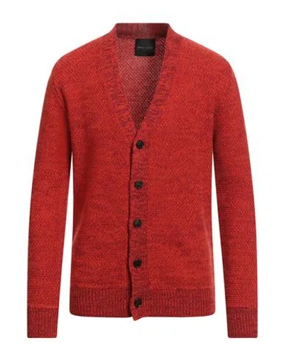 ROBERTO COLLINA ROBERTO COLLINA MAN CARDIGAN TOMATO RED SIZE 42 MERINO WOOL