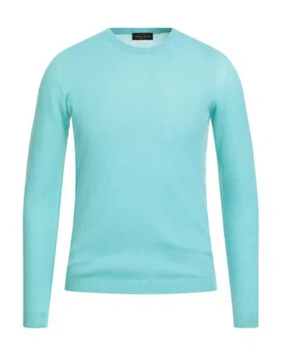 ROBERTO COLLINA ROBERTO COLLINA MAN SWEATER TURQUOISE SIZE 36 CASHMERE
