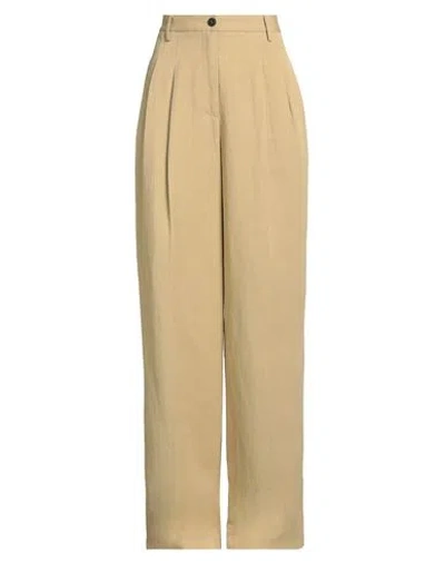 ROBERTO COLLINA ROBERTO COLLINA WOMAN PANTS CAMEL SIZE L VISCOSE, LINEN, COTTON