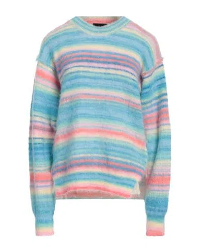 ROBERTO COLLINA ROBERTO COLLINA WOMAN SWEATER AZURE SIZE L MOHAIR WOOL, NYLON, ALPACA WOOL, WOOL