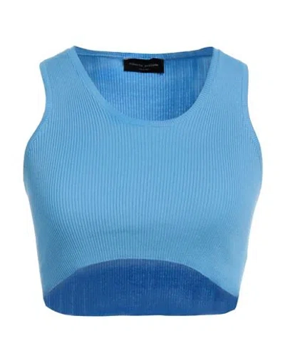ROBERTO COLLINA ROBERTO COLLINA WOMAN TOP AZURE SIZE S COTTON