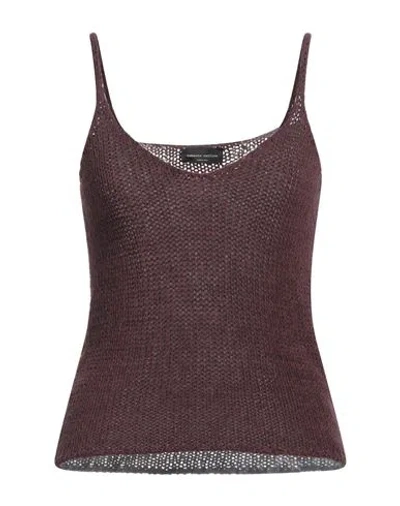 ROBERTO COLLINA ROBERTO COLLINA WOMAN TOP BURGUNDY SIZE S COTTON, POLYAMIDE