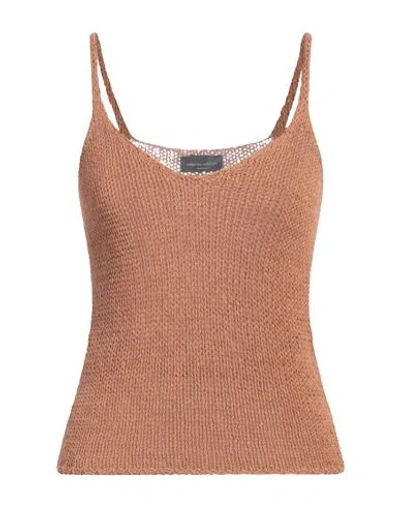 ROBERTO COLLINA ROBERTO COLLINA WOMAN TOP CAMEL SIZE S COTTON, POLYAMIDE