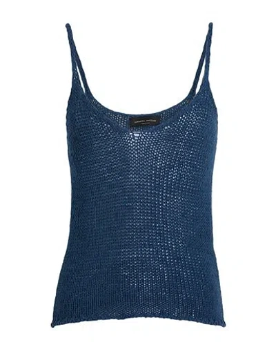 ROBERTO COLLINA ROBERTO COLLINA WOMAN TOP SLATE BLUE SIZE M COTTON, POLYAMIDE