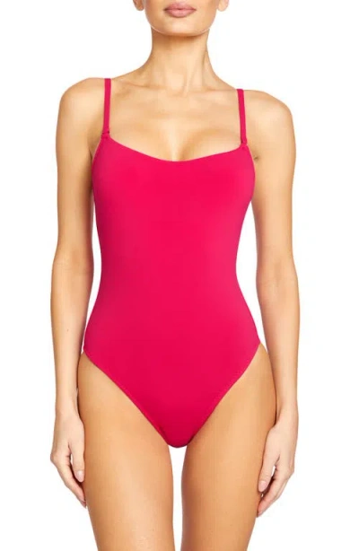 ROBIN PICCONE ROBIN PICCONE AVA LACE-UP ONE-PIECE SWIMSUIT