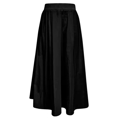 ROCH PEREL WOMEN'S BLACK TAFFETA AND KNIT CIRCLE SKIRT