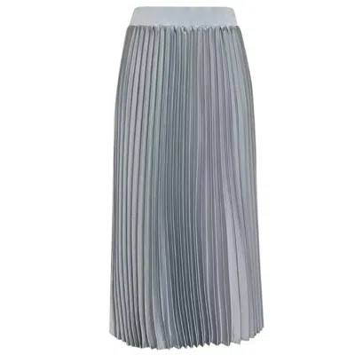 ROCH PEREL WOMEN'S BLUE SATIN AND KNIT PLEATED SKIRT