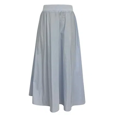 ROCH PEREL WOMEN'S BLUE TAFFETA AND KNIT CIRCLE SKIRT