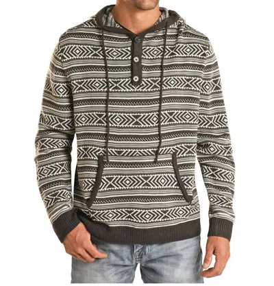 ROCK & ROLL DENIM COWBOY SWEATER HOODIE IN MULTI