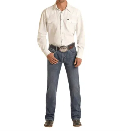 ROCK & ROLL DENIM IVORY STITCH REVOLVER JEAN IN MEDIUM VINTAGE