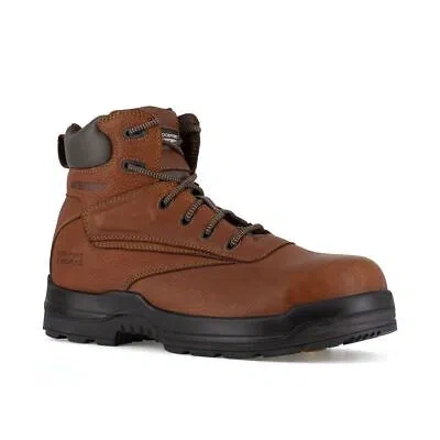 ROCKPORT ROCKPORT WORKS MEN'S 6" MORE ENERGY COMPOSITE TOE WATERPROOF WORK BOOT BROWN -