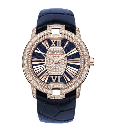 ROGER DUBUIS ROGER DUBUIS ROSE GOLD AND DIAMOND VELVET WATCH