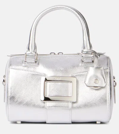 ROGER VIVIER BELLE VIVIER MINI METALLIC LEATHER TOTE BAG