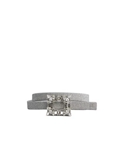 ROGER VIVIER BROCHE VIVIER BUCKLE BELT IN FABRIC