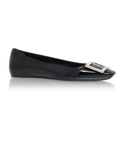ROGER VIVIER PATENT QUADRATA TROMPETTE BALLET FLATS