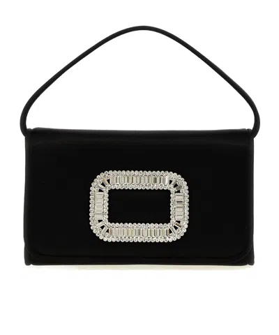 ROGER VIVIER ROGER VIVIER PILGRIM EMBELLISHED MICRO SATIN HANDBAG