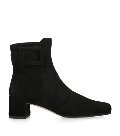 ROGER VIVIER ROGER VIVIER SUEDE TRÈS VIVIER POLLY ANKLE BOOTS 45