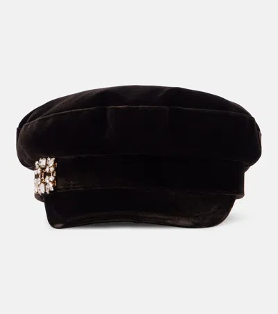 ROGER VIVIER VELVET NEWSBOY CAP