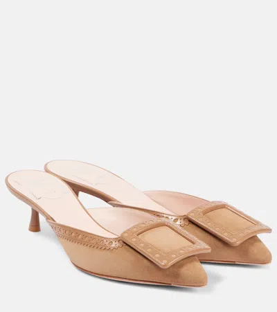 ROGER VIVIER VIV' IN THE CITY 45 SUEDE MULES