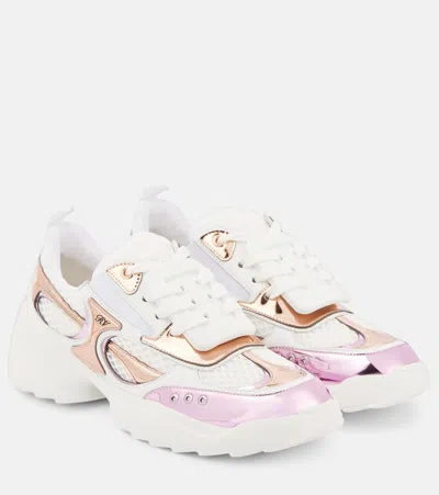 ROGER VIVIER VIV' ON THE RUN LEATHER SNEAKERS
