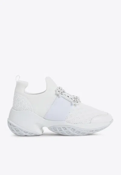 ROGER VIVIER VIV' RUN STRASS BUCKLE SNEAKERS