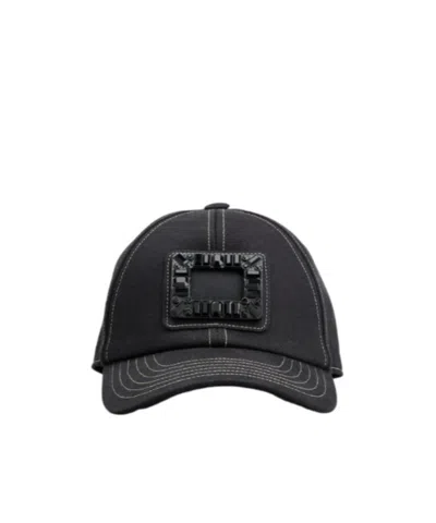 ROGER VIVIER VIV' SKATE BASEBALL CAP IN DENIM