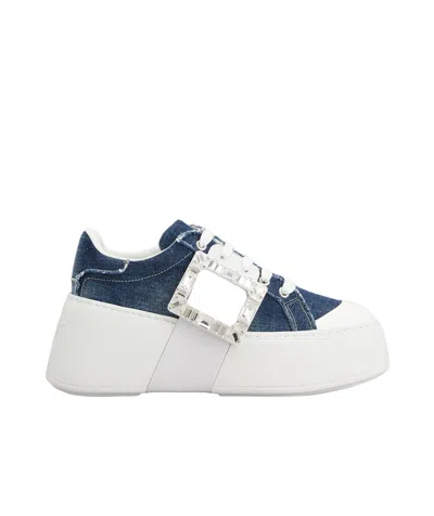 ROGER VIVIER VIV' SKATE SNEAKERS IN DENIM