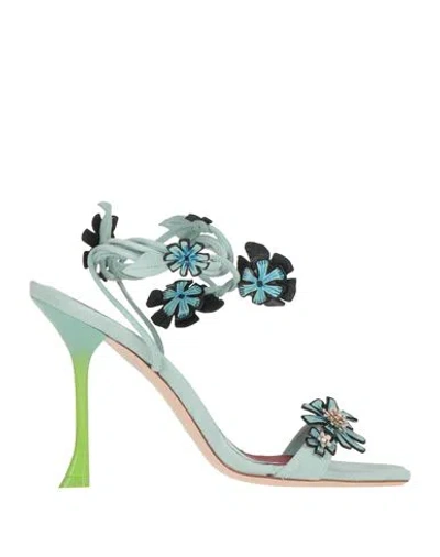 ROGER VIVIER ROGER VIVIER WOMAN SANDALS TURQUOISE SIZE 10 LEATHER