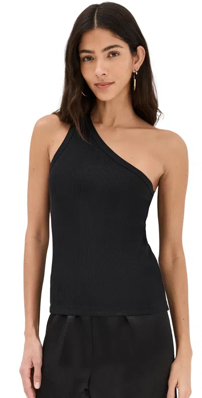 ROHE ASYMMETRICAL RIB TOP BLACK