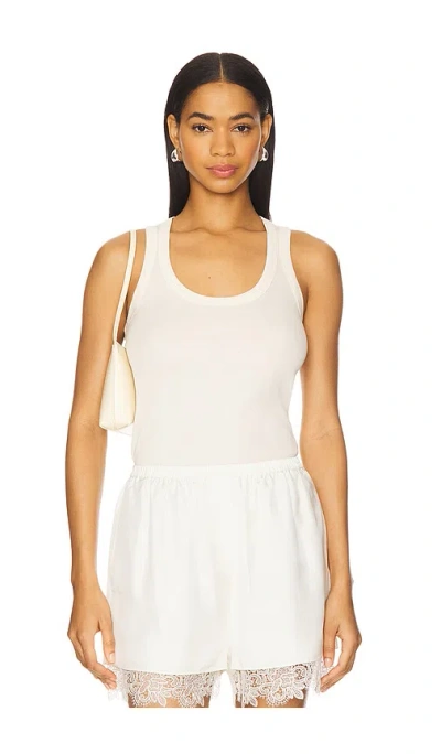 ROHE FINE RIB SCOOP NECK TOP