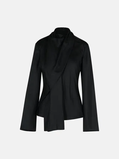 ROHE 'FOULARD' BLACK SILK SHIRT