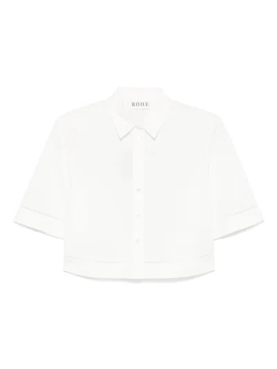 ROHE LADDER-EMBROIDERED POPLIN SHIRT