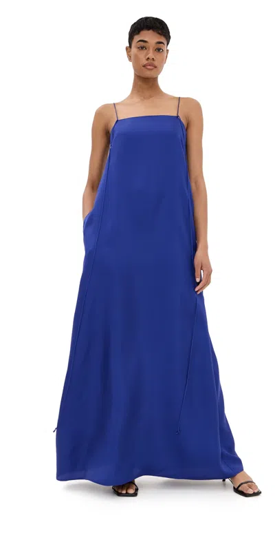 ROHE SILK STRAP DRESS ELECTRIC BLUE