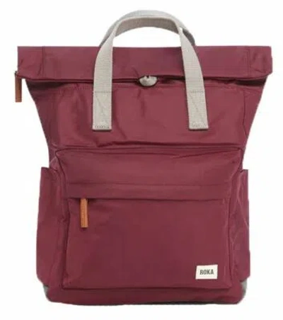 ROKA ROKA UNISEX CANFIELD B MEDIUM SUSTAINABLE NYLON BACKPACK - PLUM BURGUNDY