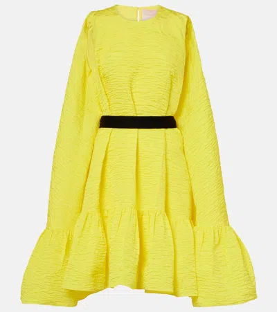 ROKSANDA ELIA CAPED RUFFLED CLOQUE MINIDRESS