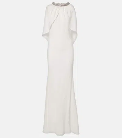 ROLAND MOURET BRIDAL EMBELLISHED CAPED GOWN