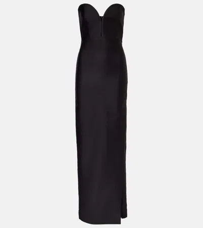 ROLAND MOURET STRAPLESS TAFFETA GOWN