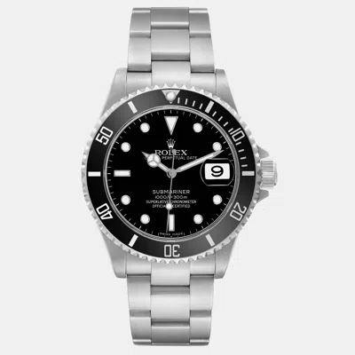 ROLEX SUBMARINER DATE BLACK DIAL STEEL MEN'S WATCH 16610 40 MM