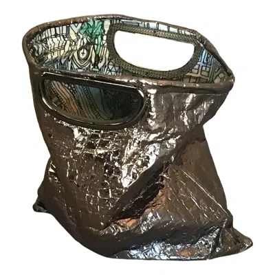 ROMER MILLINERY WOMEN'S GREY MORPHY MOLDABLE CLUTCH BAG IN FAUX REPTILE