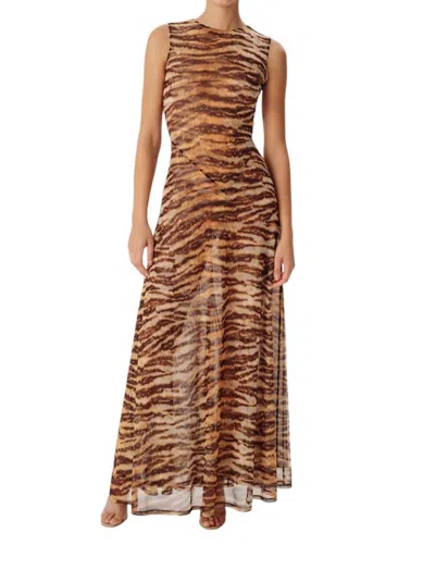RONNY KOBO UZINA MESH DRESS IN ANIMAL PRINT