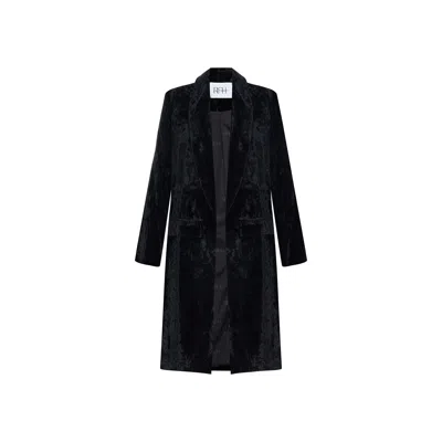 ROQAIA FASHION HOUSE WOMEN'S BLACK VELVET NOIR BLAZER
