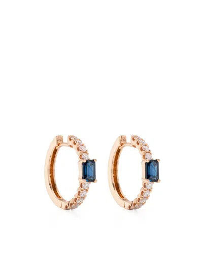 ROSEKEY 18K ROSE GOLD DIAMONDS AND SAPPHIRES EARRINGS